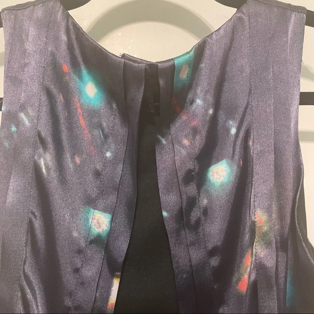 NWT H&M size 2 gorgeous blue purple silk blend dress gown with draped back! - Picture 12 of 13
